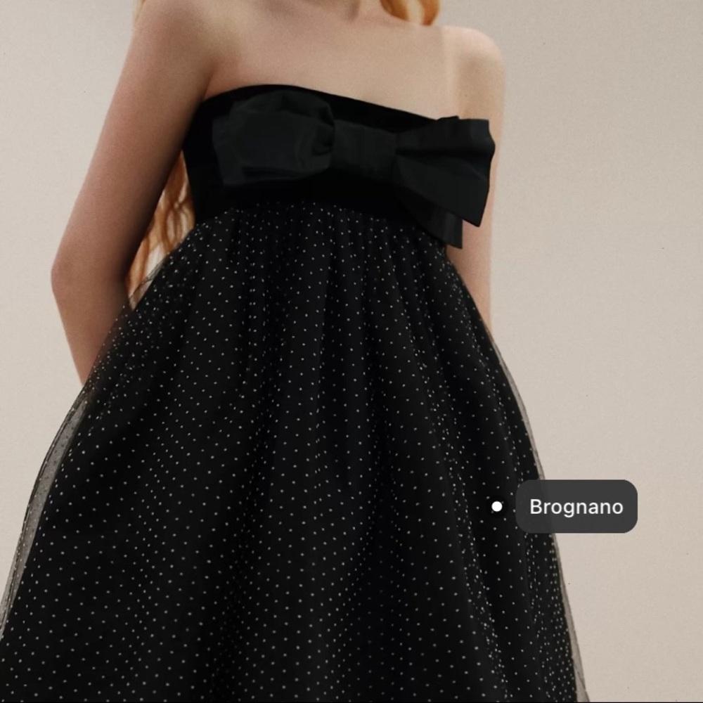 BROGNANO Black Dress With Bow And Polka-dot Dress
